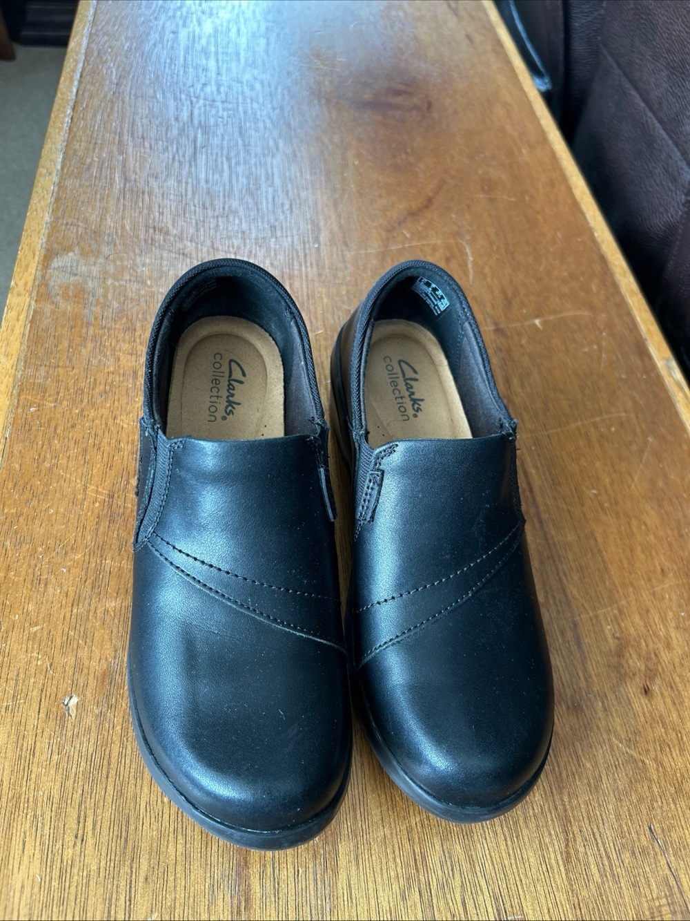 Clarks Collection Black Slip-On Comfort Shoes Clogs/ office/ casual